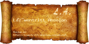 Löwentritt Absolon névjegykártya
